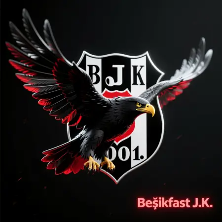 Beşiktaş JK logosu - Siyah beyaz kartal